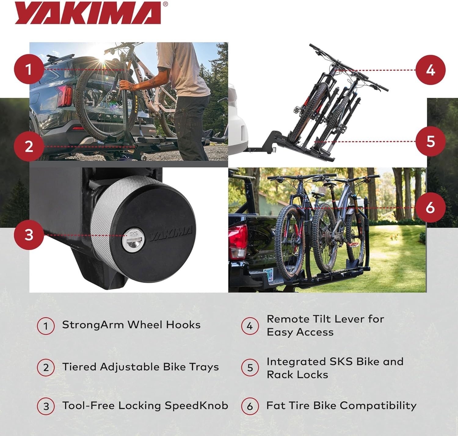 image:imageYakima 2Bike Platform Hitch Rack Tilting Bike Carrier StageTwo 2  HeavyDuty Bicycle Storage Equipment and Accessories for Vehicles