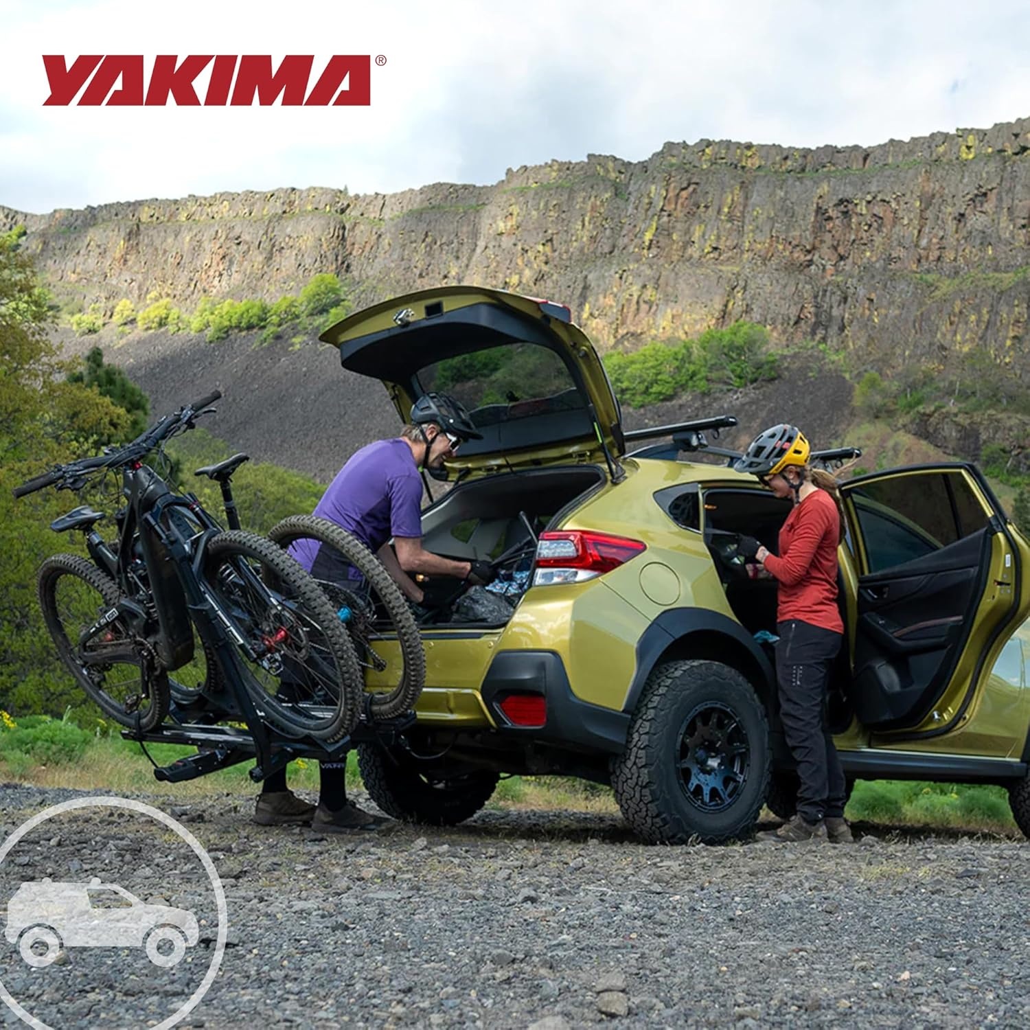 image:imageYakima Platform Hitch Bike Rack Rear Vehicle Bicycle Carrier w Tilting Tray for 2 Bikes Fits 16 to 29 Inch Wheel Size StageTwo 2 Anthracite
