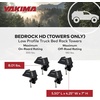 image:imageYAKIMA BedRock HD Low Profile Heavy Duty Truck Bed Rack Towers Set of 4 300 Pound OnRoad Capacity 180 OffRoad Capacity Black